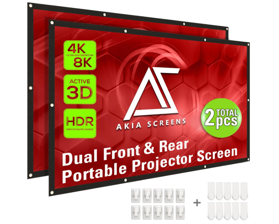 Pantalla Proyector 120'' 16:9 Plegable 4K 8K Frontal Trasera Portátil