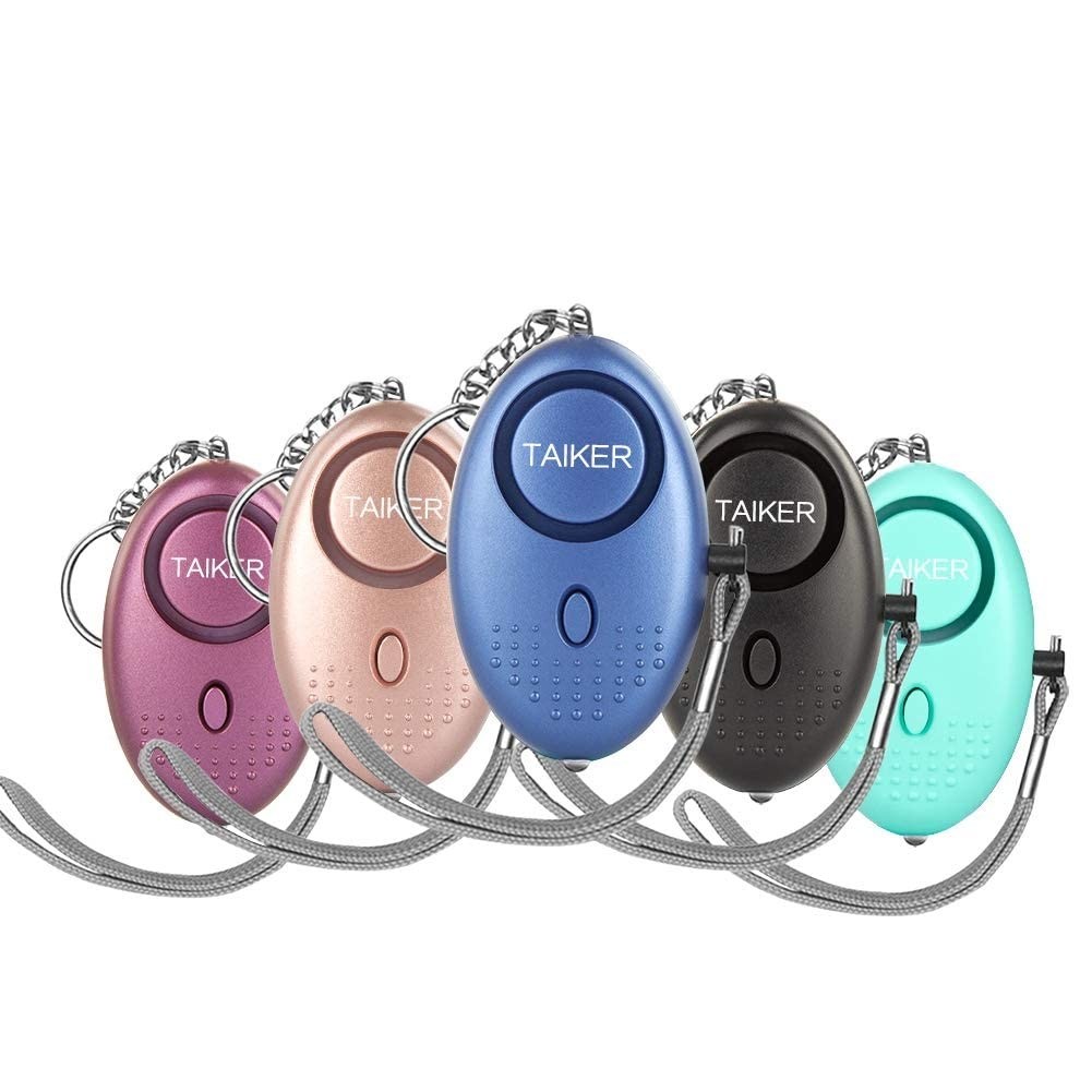 Personal Alarm for Women, 5Pcs Black, Blue, Purple, Rose Gold, Light Green
