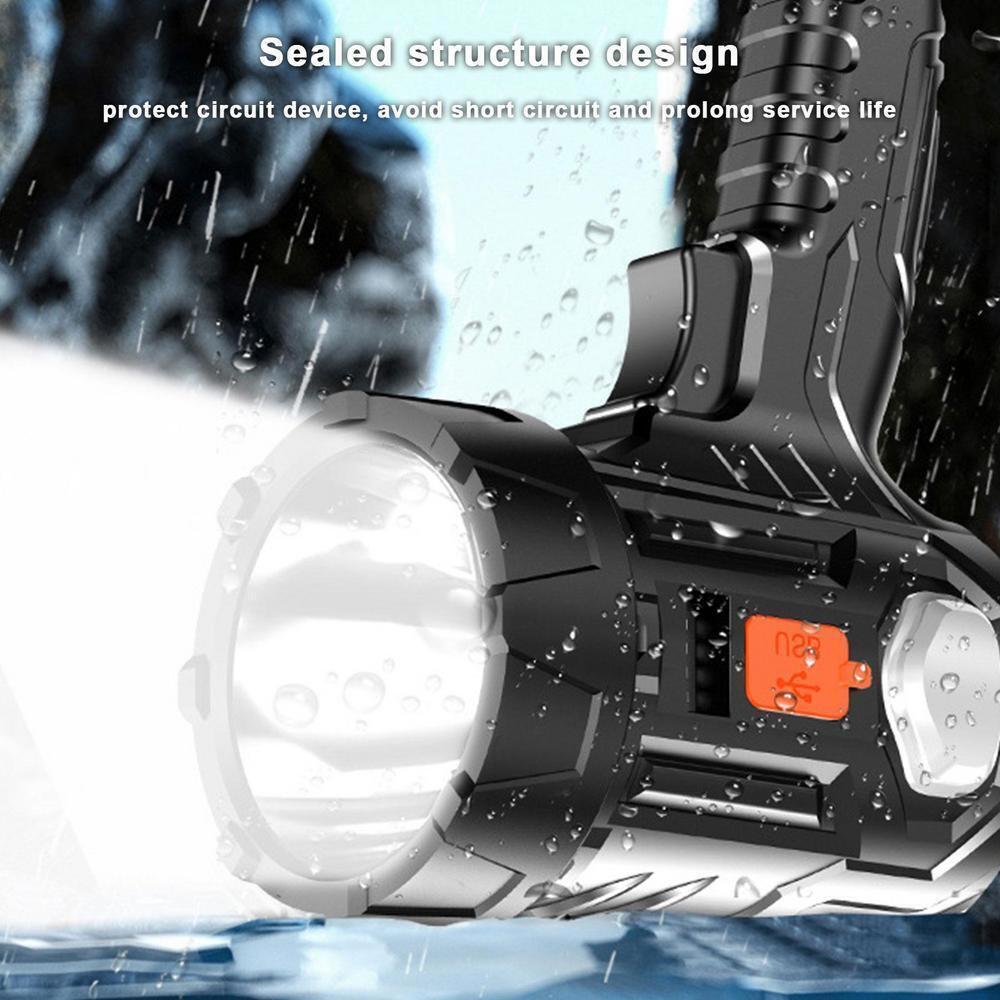 4PCS Solar/USB Super Bright Rechargeable LED Spotlight Flashlight Searchlights