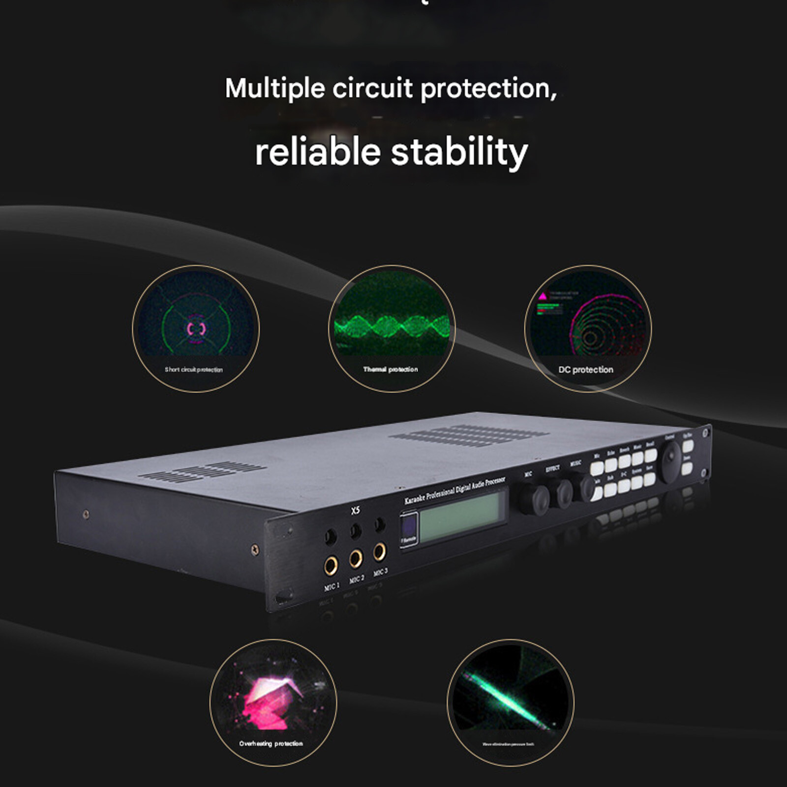 X5 Effect Processor Karaoke Effector KTV Home Digital Audio Processor Reverb XR