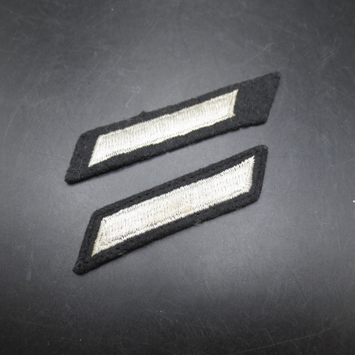 US Sergeant E-5 Service Bar Patch Insignia Bar Med Gray Silver on Black