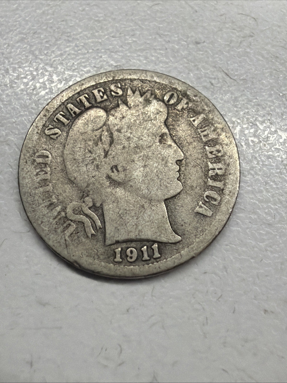 1911 Barber Liberty Head Dime 90% silver Actual coin Good Coin