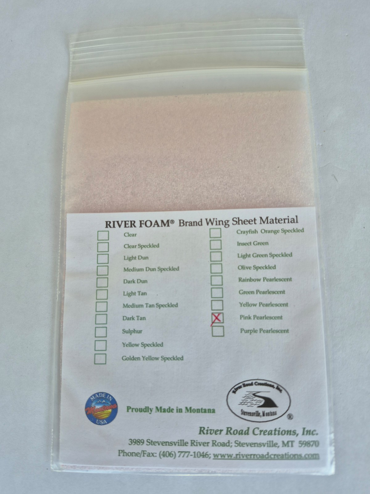 RIVER ROAD  WING SHEET  Material,  Rainbow Pearlesent, Fly tying