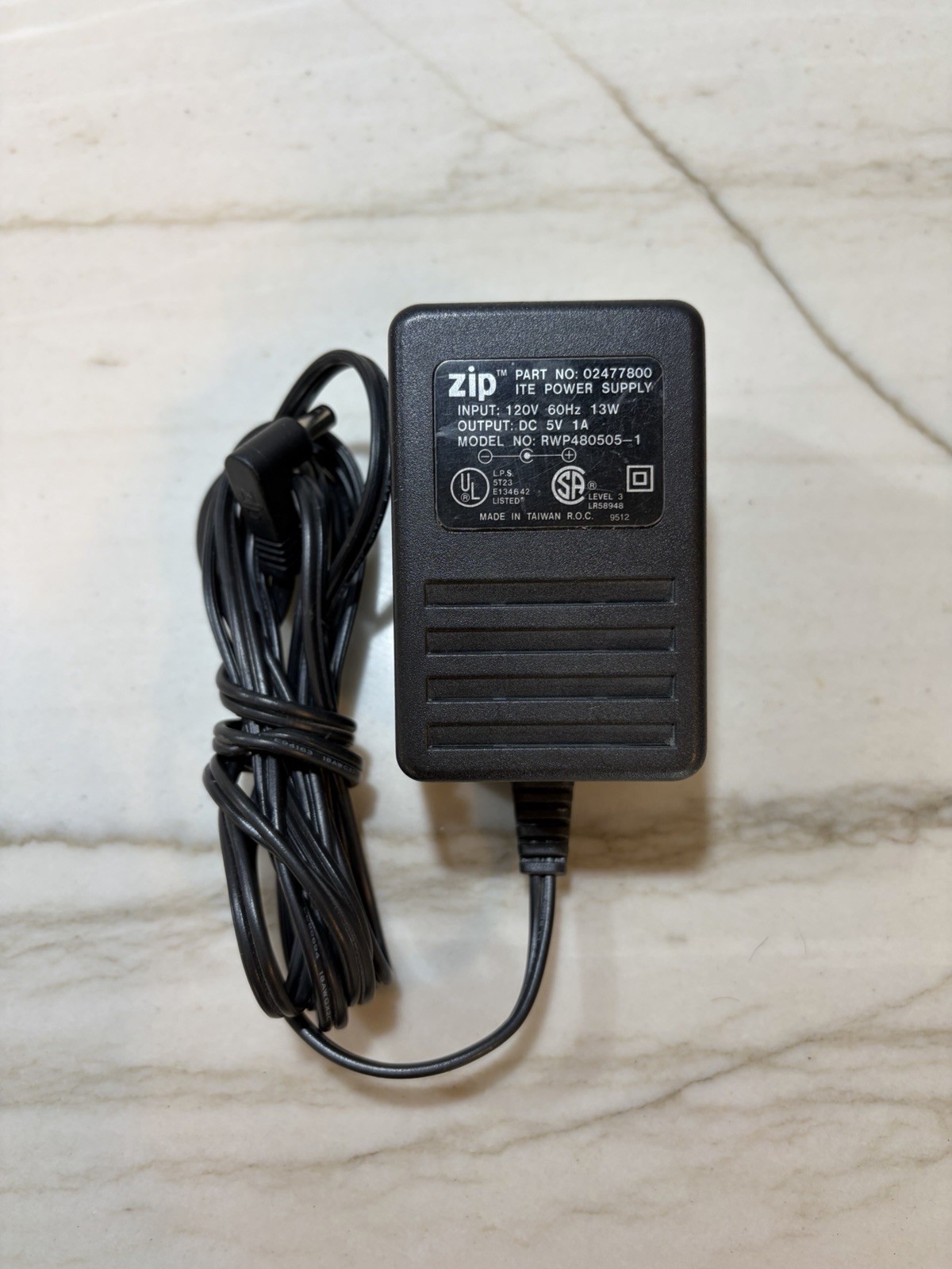 Iomega Zip Drive ITE OEM Adapter Power Supply Cord 02477800 5V 13W RWP480505-1