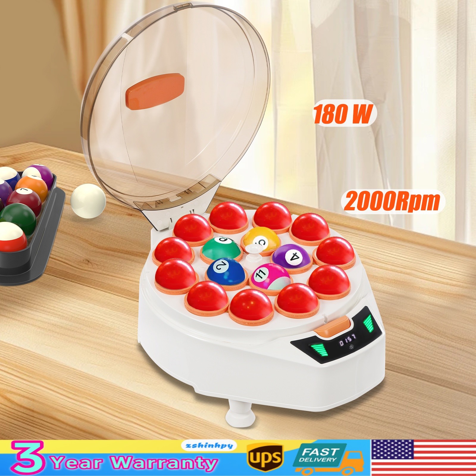 Automatic Pool Ball Cleaner Electric Billiard Ball Cleaner Polisher for 16 Balls