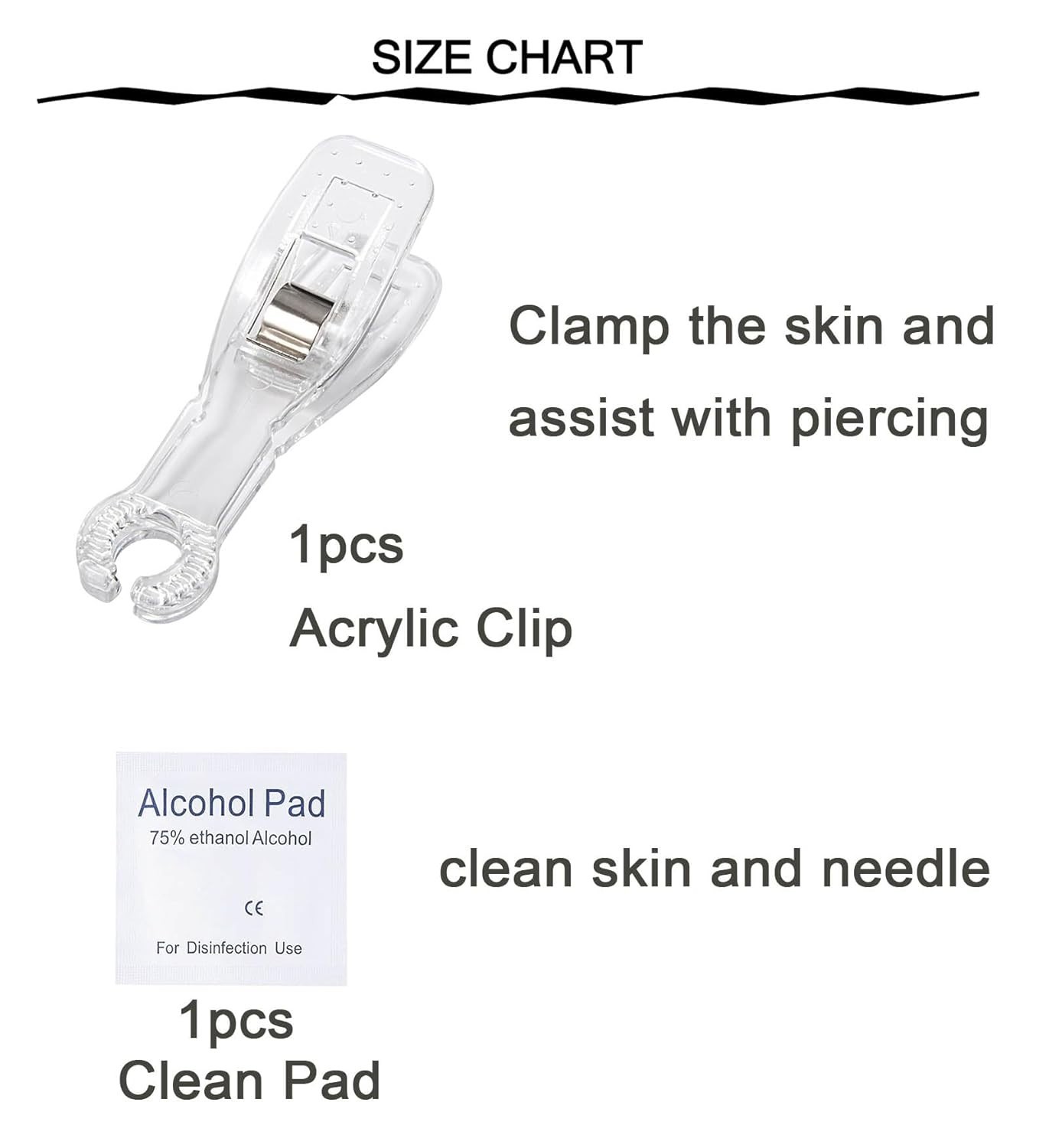 Belly Button Piercing Gun Kit - Silver Navel Piercing Gun