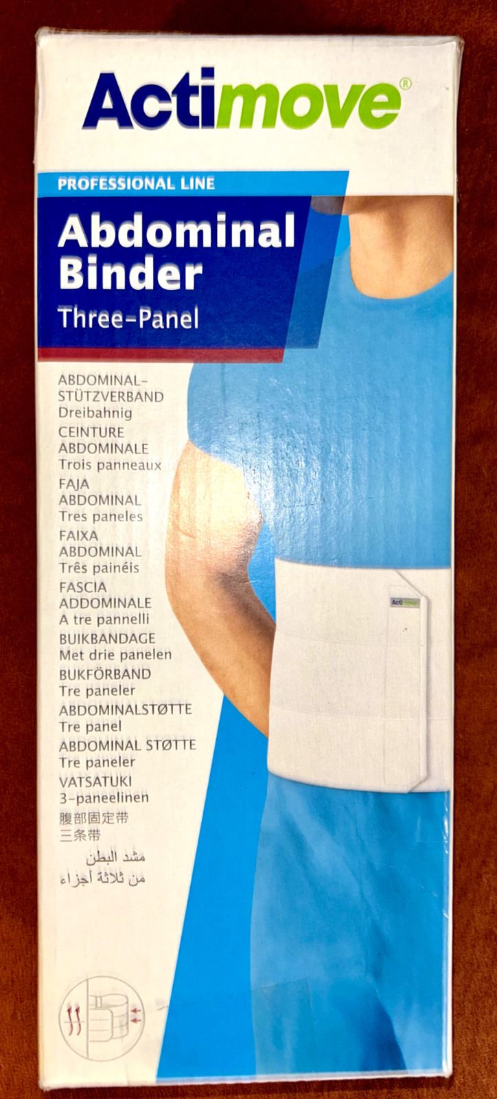 Actimove Abdominal Binder - Three Panel - Size Small - Unisex - Latex Free