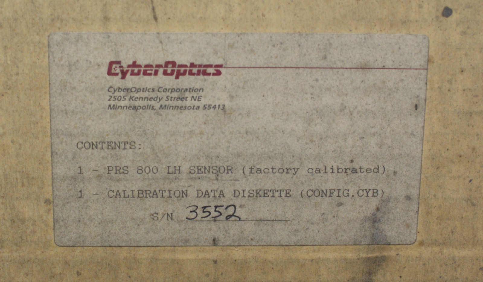 Cyber Optics Corp PRS 800 LH Sensor Point Range Laser Sensor (5500)