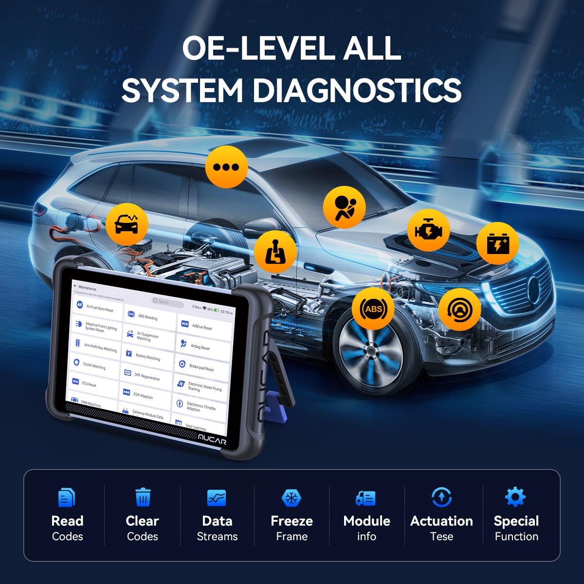 MUCAR 892BT OBD2 Scanner Key Programming Diagnostic Scanner LifeFree Update