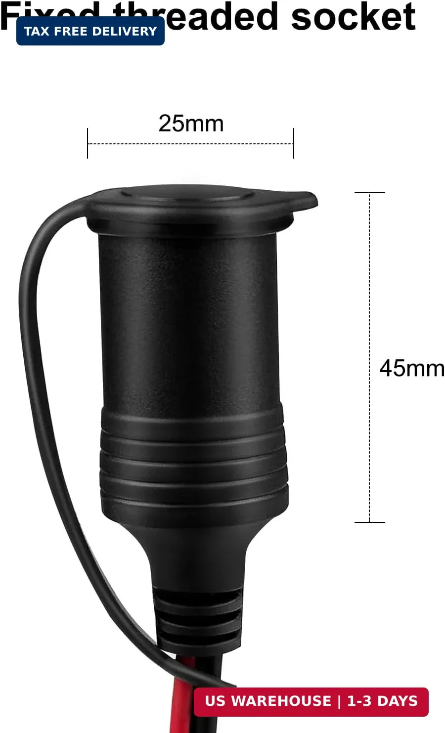 Cigarette Lighter Socket with Battery Alligator Clip, Female Cigarette Li