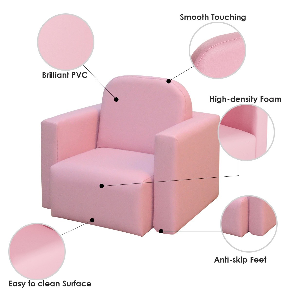 2-in-1 Multifunctional Convertible Kids Table and Chair Set for Boys Girls Pink