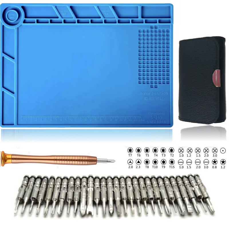 Cell Mobil Phone Tool Kit Screwdriver Set Silicone Mat For iPhone Macbook Repair