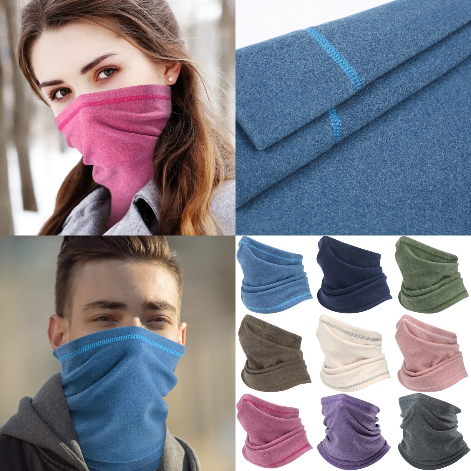 Warmer Fleece Neck Gaiter for Cold Weather Face Mask Snowboard Scarf Skiing Hats