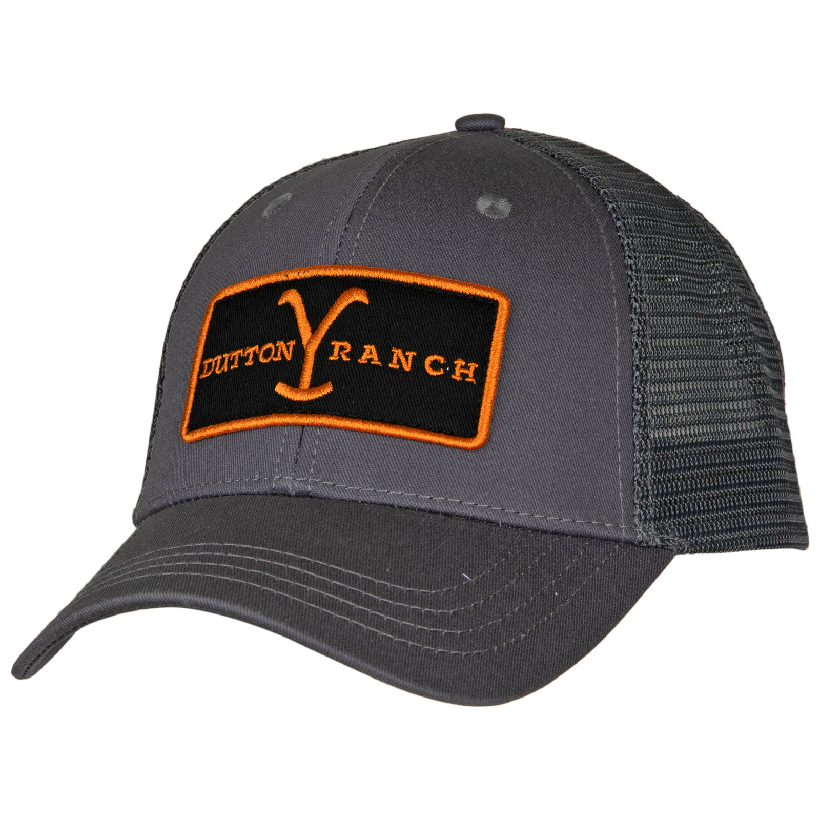 Yellowstone Dutton Ranch Emblem Patch Adjustable Trucker Hat Grey
