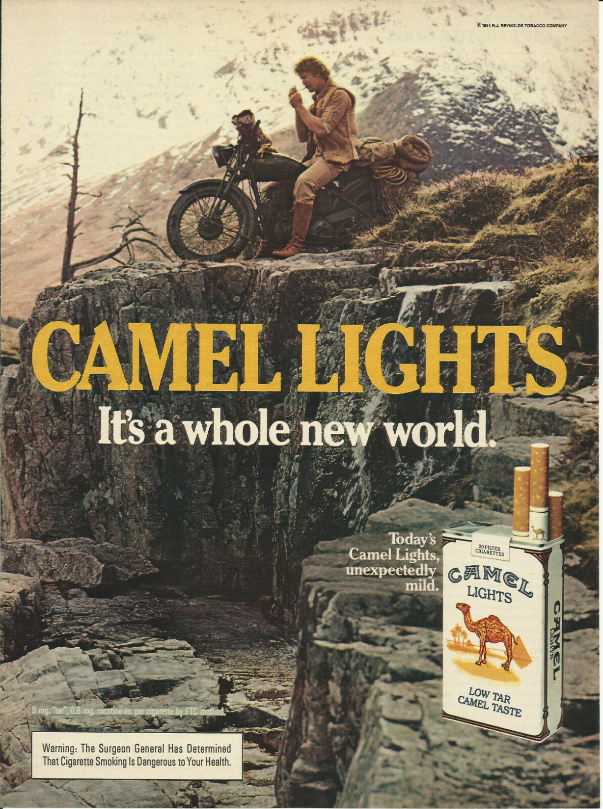 1984 Camel Lights Cigarettes A Whole New World vintage Print Ad Advertisement a3