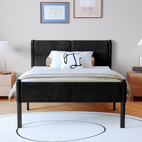 Metal Bed Frame,14Inch Size Bed Frame with Storage Space,Heavy Duty Twin Black