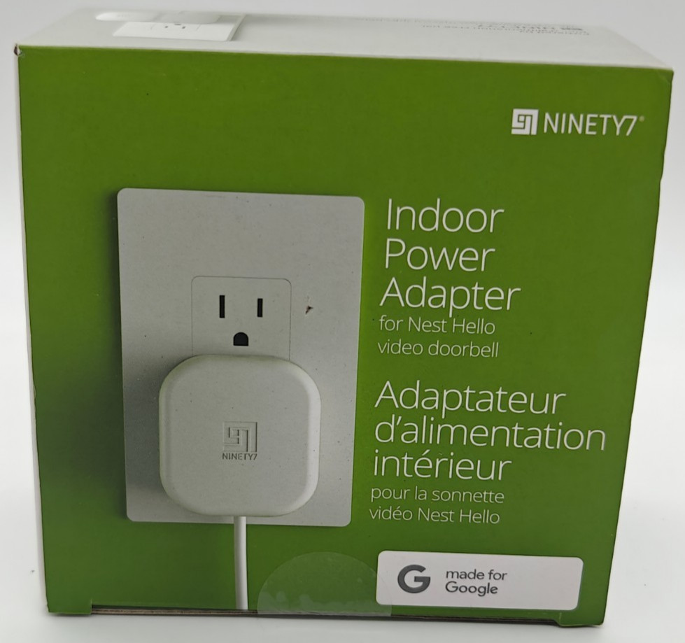 Ninety7 Indoor Power Adapter For Nest Hello Video Doorbell (97-TNZPWR-01) READ