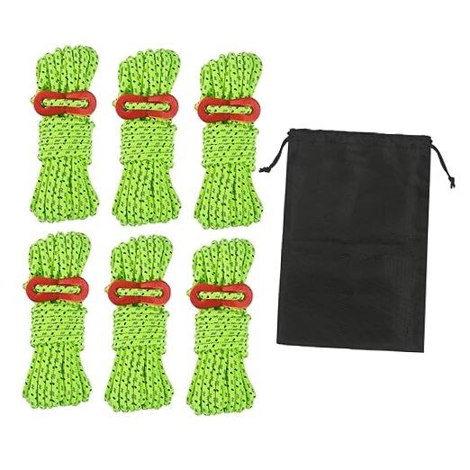 16.4ft 6 Pack 4mm Guy Lines Ultralight Tent Cords (Green)6pack 16.4ft +1bag