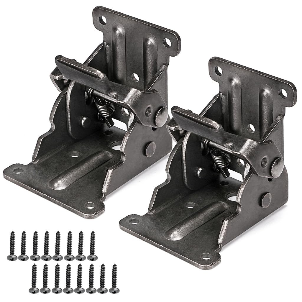 Skelang 2-Pack Folding Brackets, Lock Extension Hinge, Foldable Leg Brackets