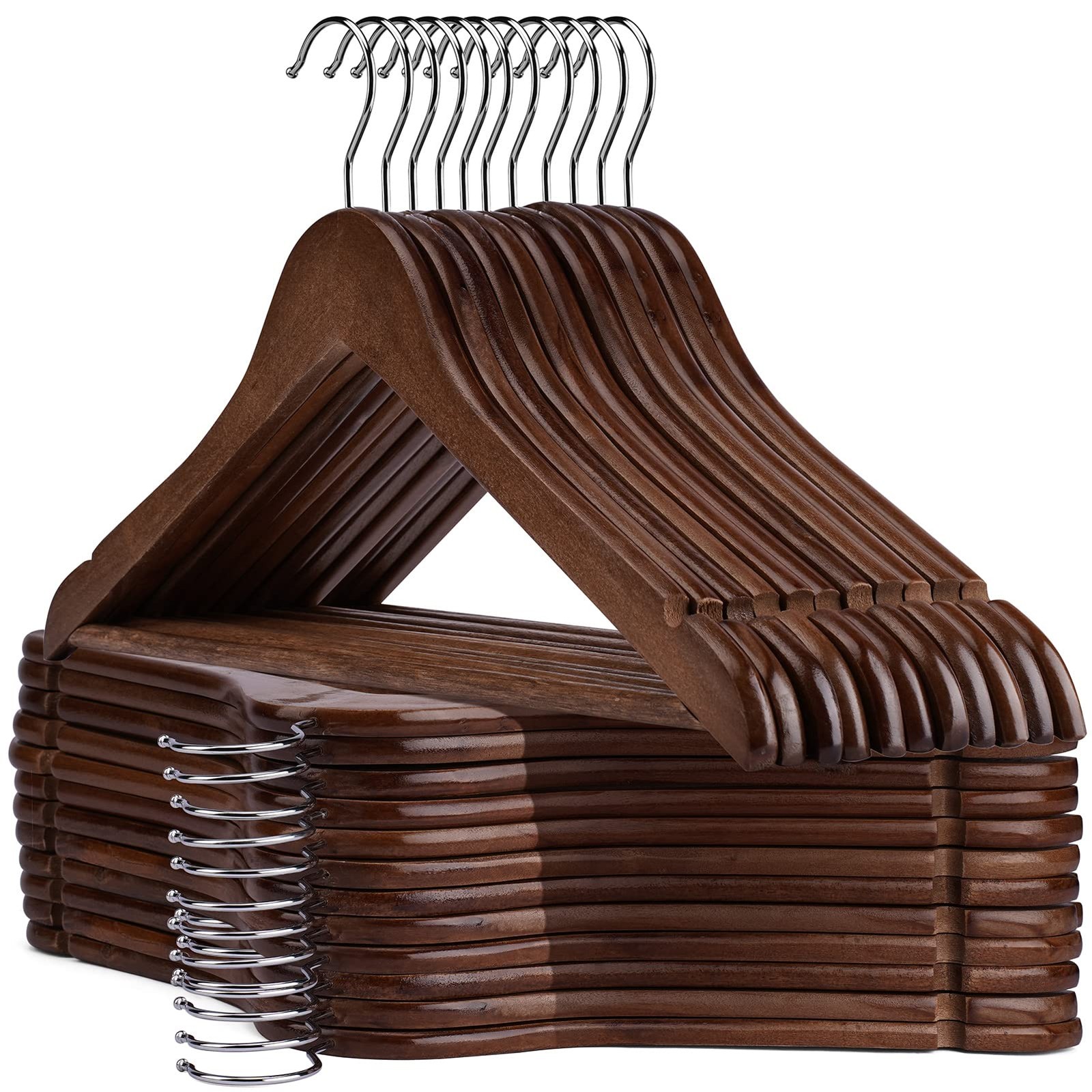 Wooden Hangers - 30 Pack - Clothes Hanger for Daily Used,Heavy Duty Wood Hang...
