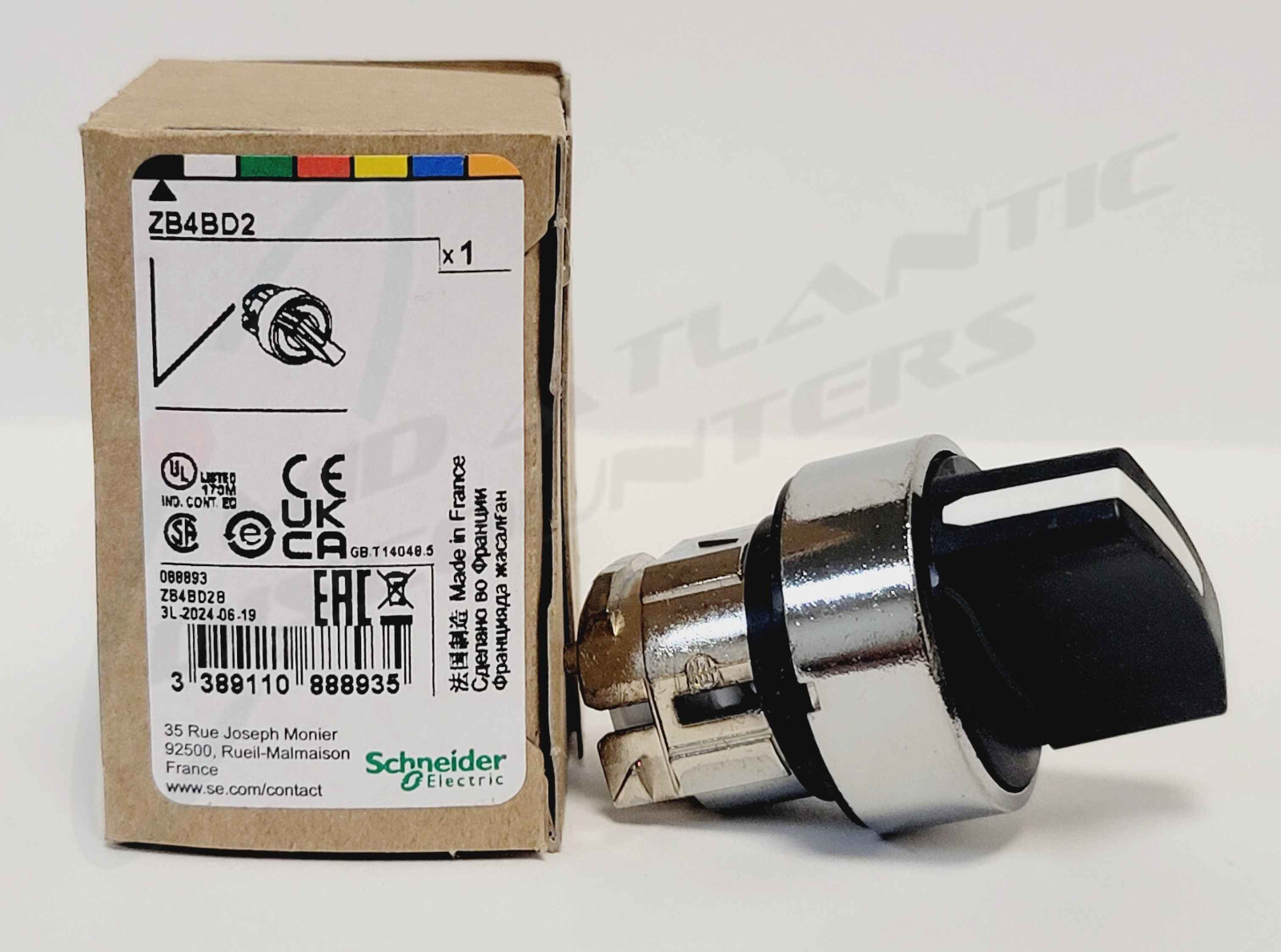 Schneider Electric ZB4BD2 Selector Switch Operating Head 22mm 2 Position