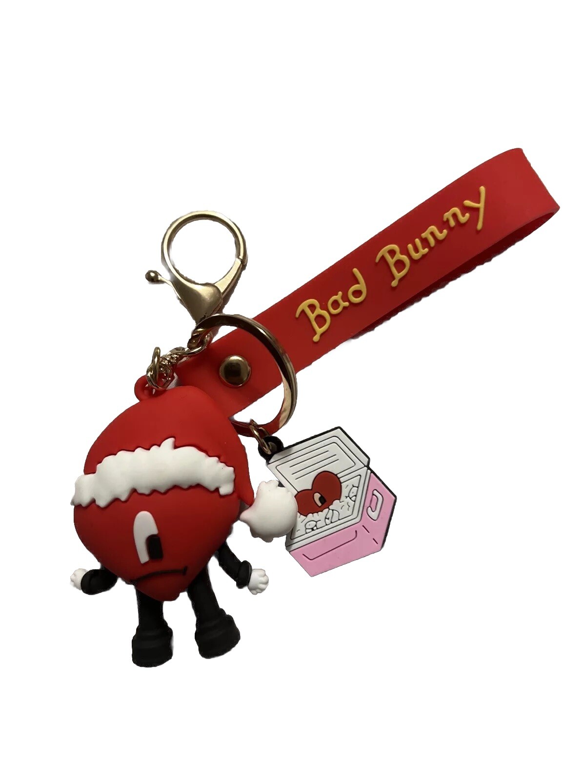 Bad Bunny Key Chain Red Heart Love Charm Key Ring Friends Usa  Party Gift Love
