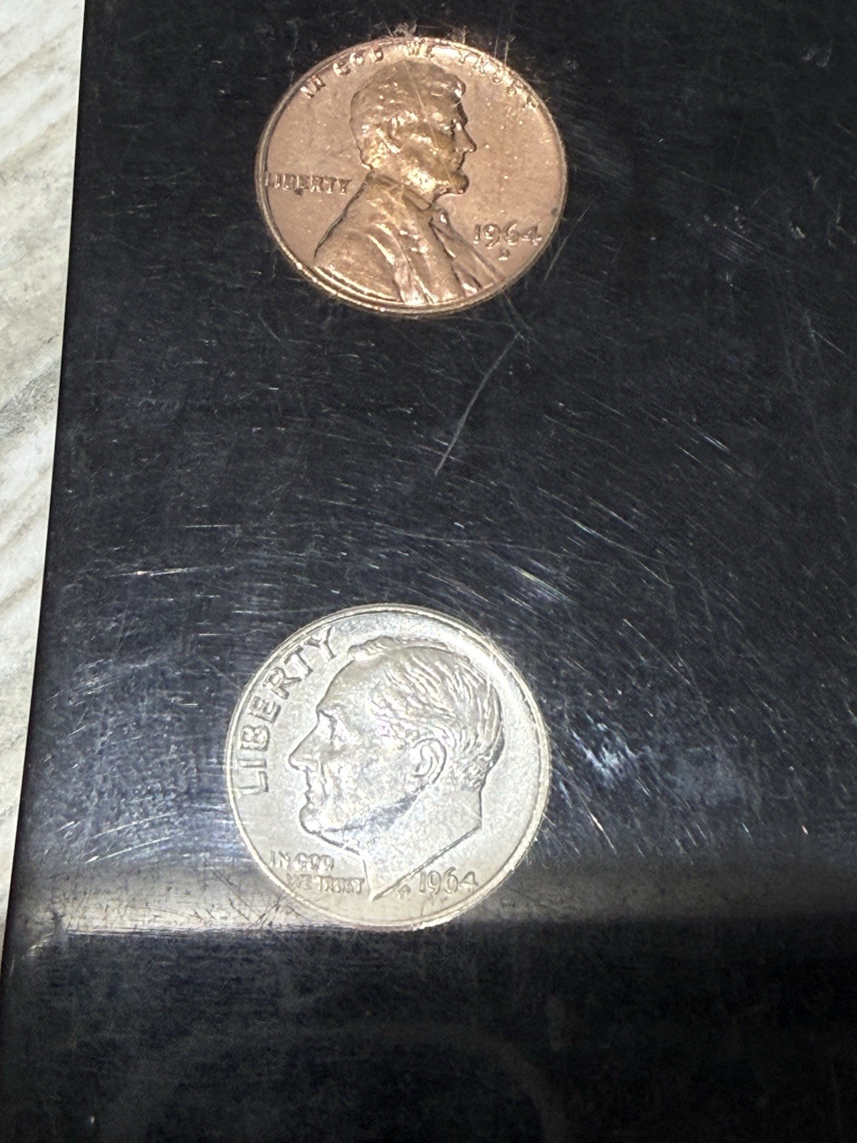 1964 US Coin Set 90% Silver Plastic Case 5 Coins