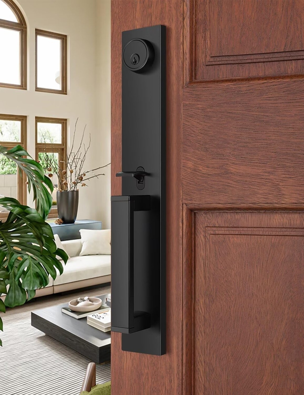 Front Door Lock Set, Full Escutcheon Front Door Handle Sets, Heavy Duty Entry...