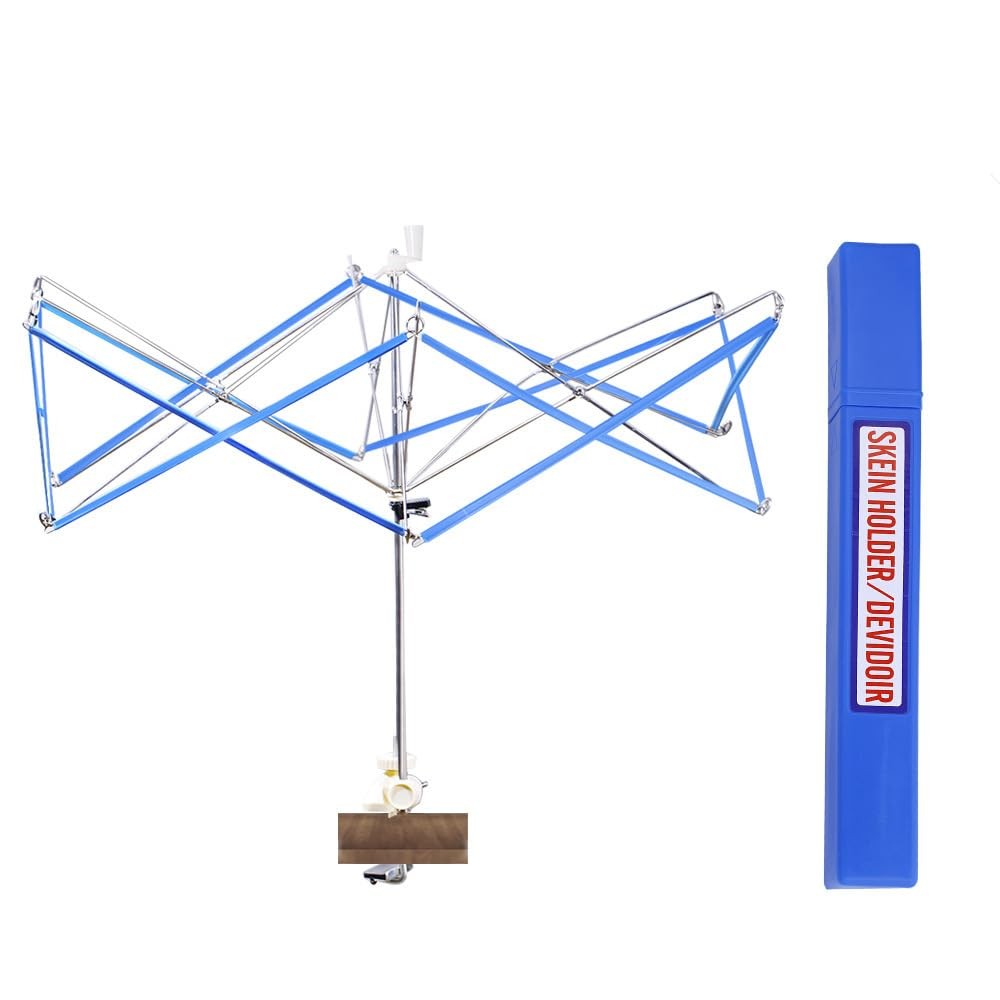 Yarn Swift Winder Ball Knitting Holder,Packed in blue