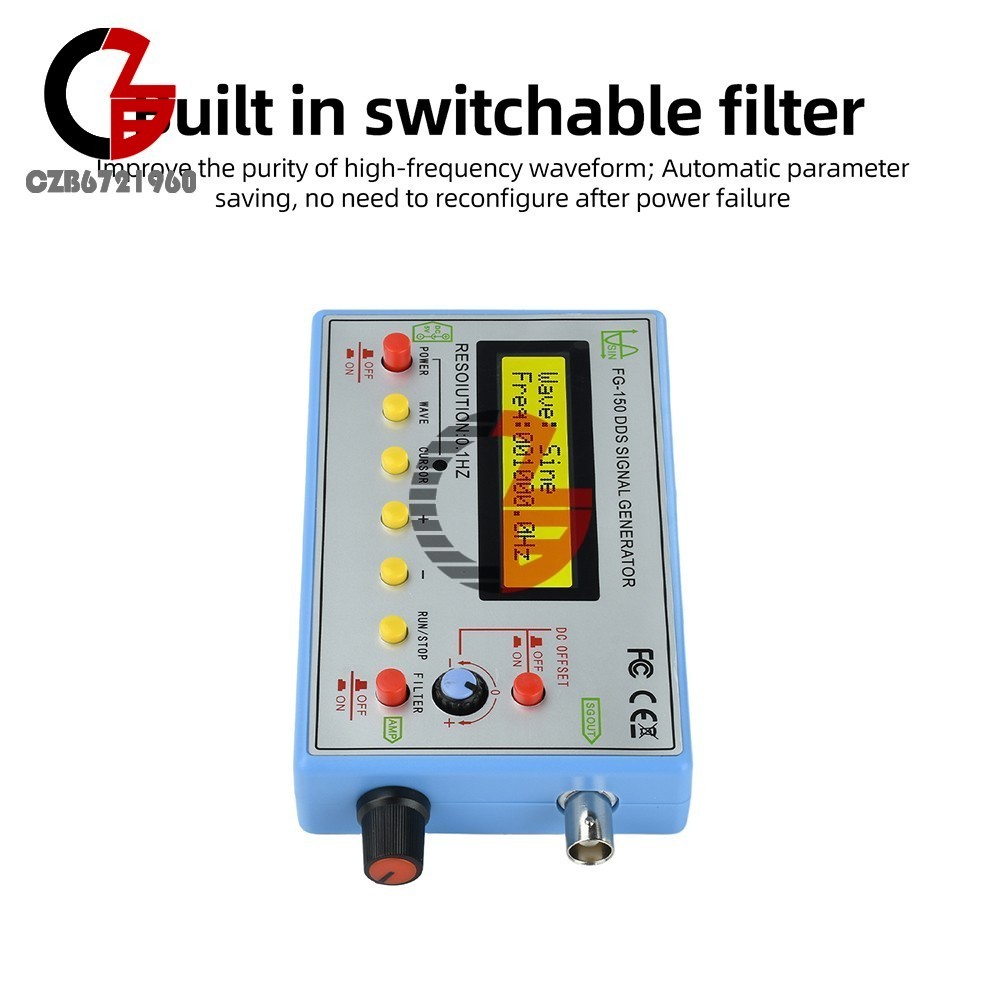 FG-150 DDS Function Signal Generator 0.1Hz-500kHz Frequency 15 Waveforms