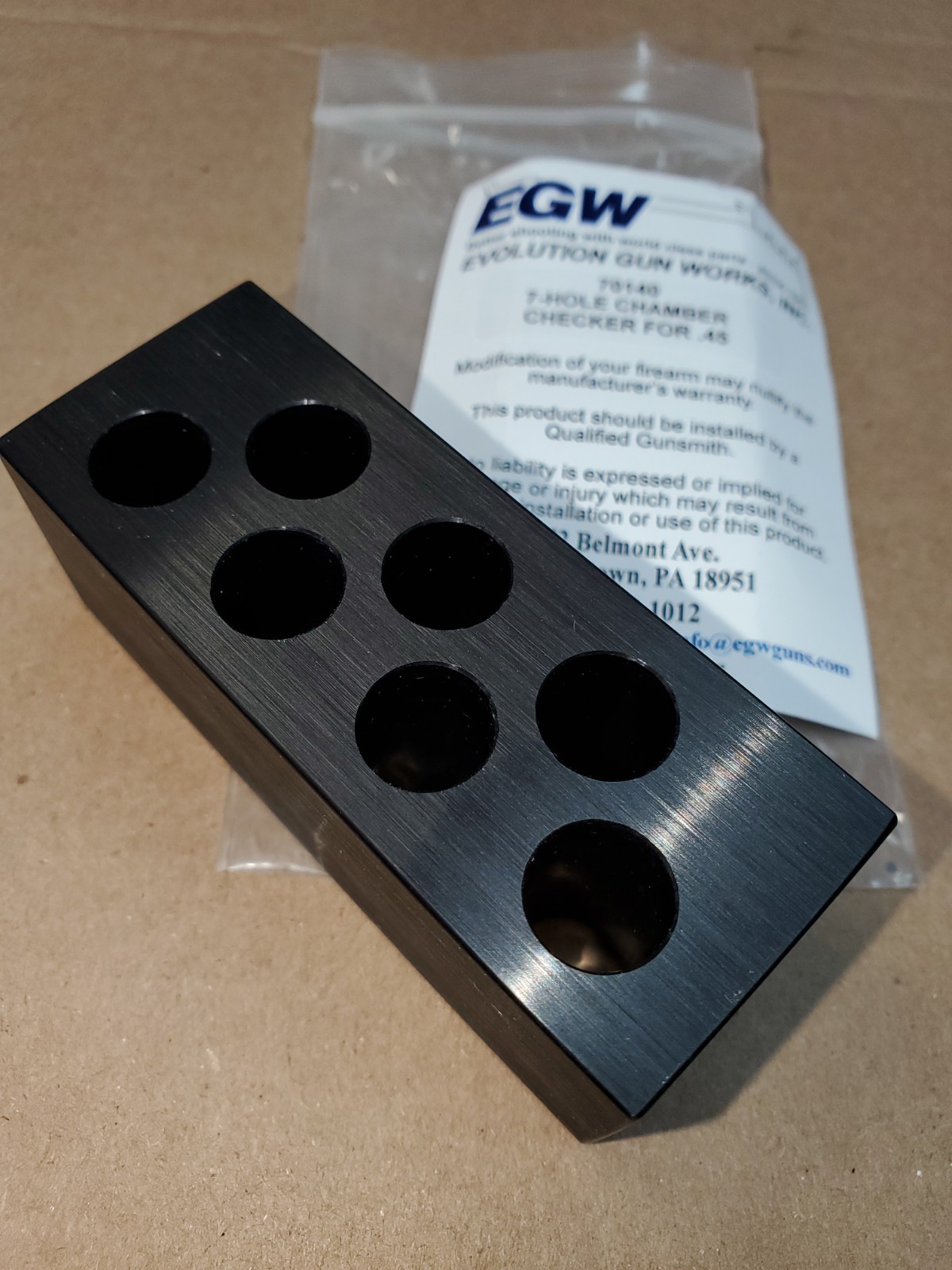 EGW Reloading Case Gauge Checker .45 ACP 7 Round NEW 70140