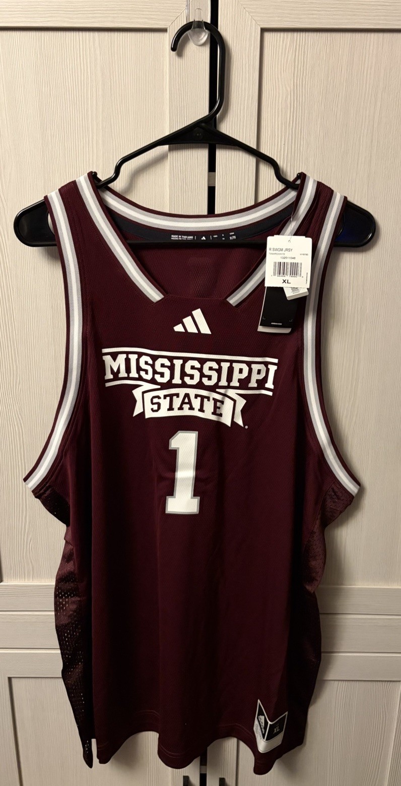 NWT Mississippi State Bulldogs Swingman Adidas Basketball Jersey Men’s XL NCAA