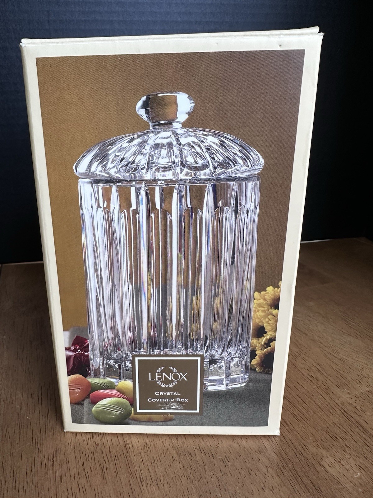 LENOX 7" Clear Crystal Covered Box/Jar in Original Box #6344964