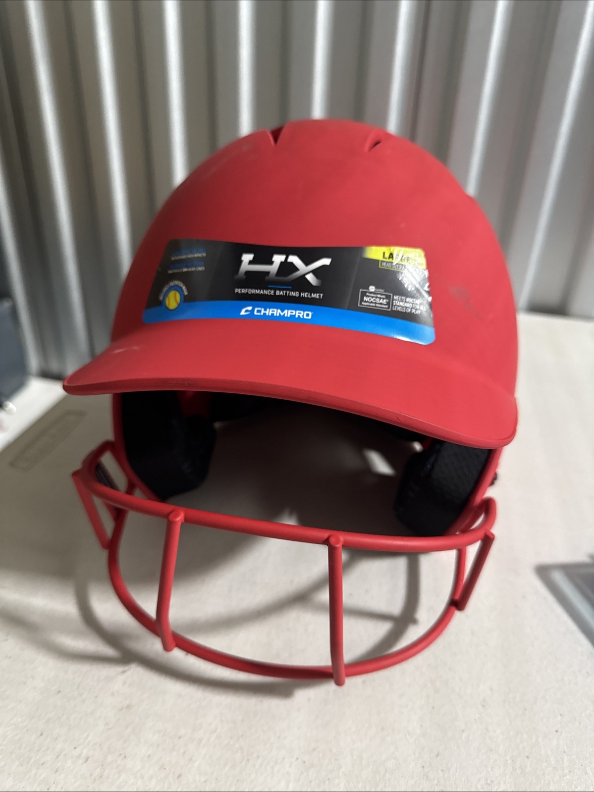 Champro HX Fast pitch Softball Performance Batting Helmet Red - Size Large