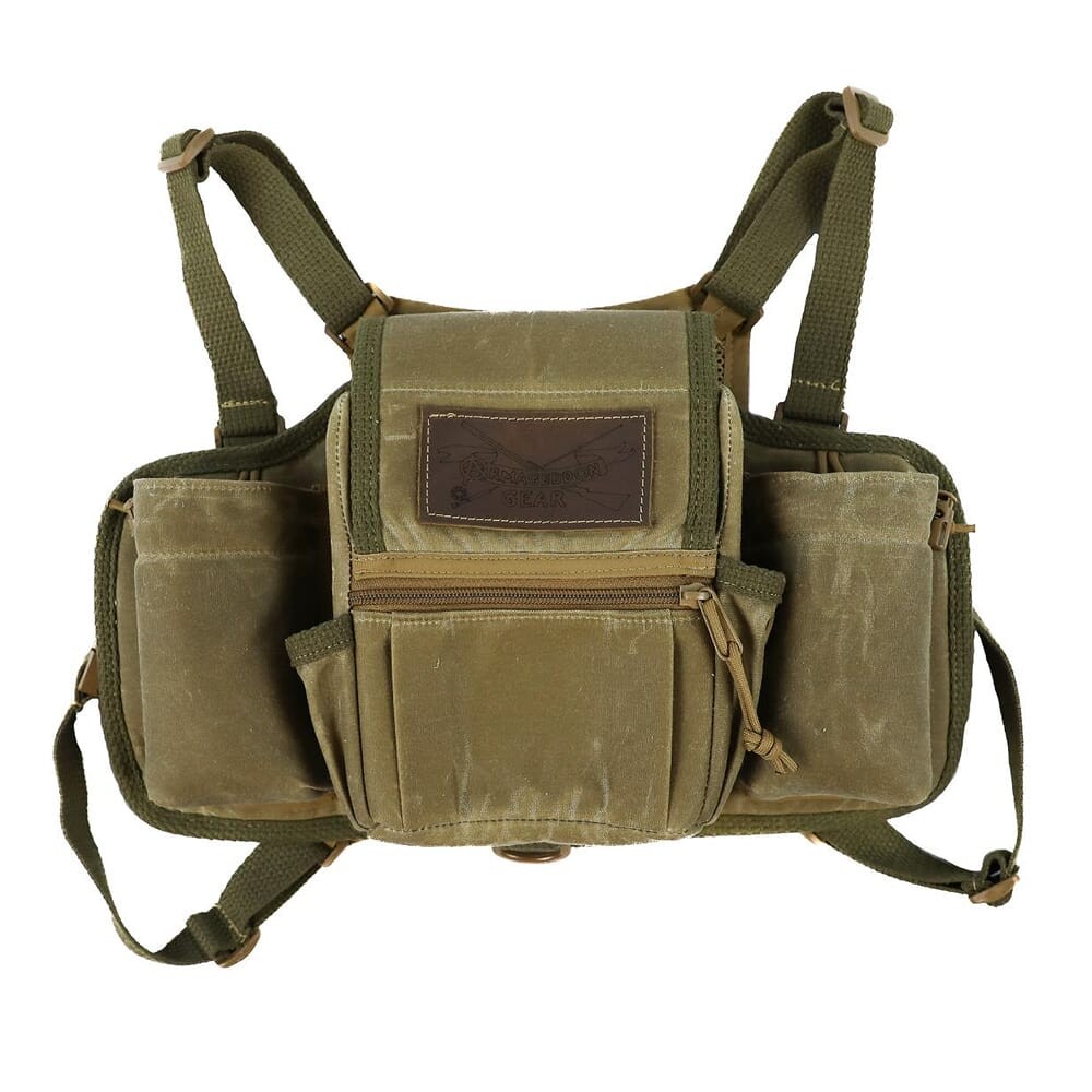 Armageddon Gear Big Game Chest Rig Tan Waxed Hunting Gear Organizer AGH0101-TN