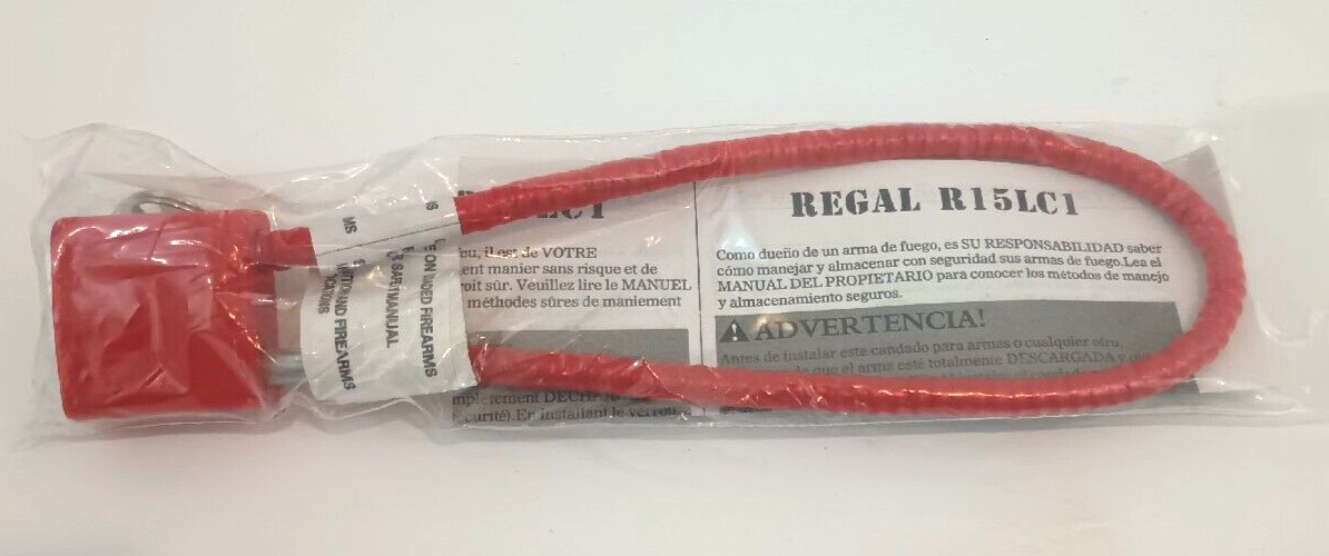 REGAL GUN CABLE  LOCK   R15SC   Never used in Original Packaging with 2 keys.