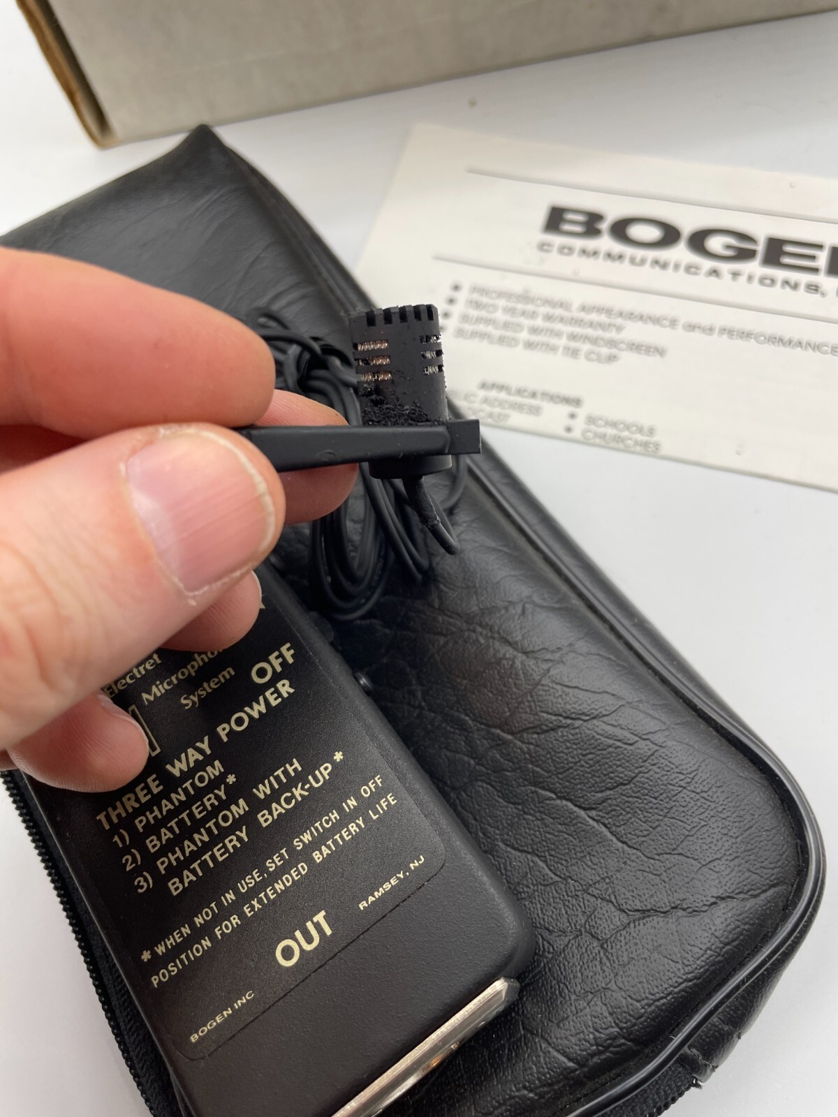 Bogen ML-1 Lavalier Microphone | Condenser Lo-Z | Power Pack