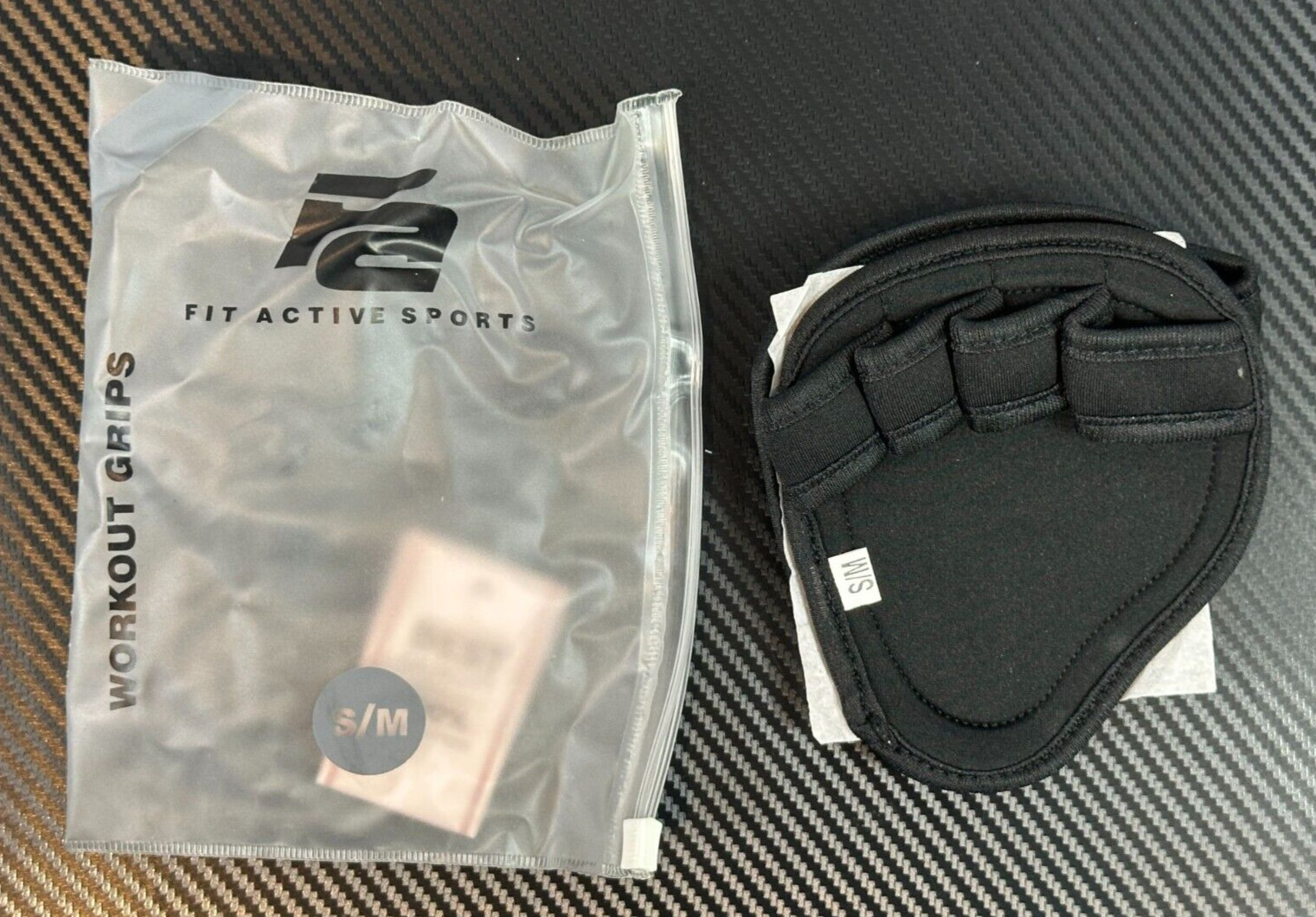 Fit Active Sports Workout Grips Black Size S/M Ultimate Tight Grip