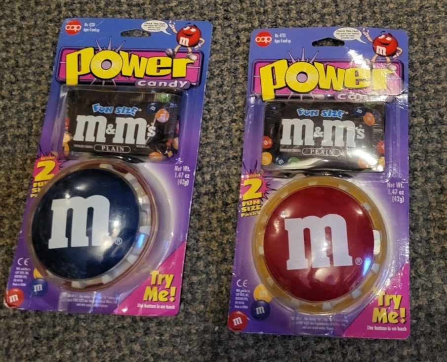 M&M - 2 CLIP ON POWER CANDY DISPENSERS - NEW