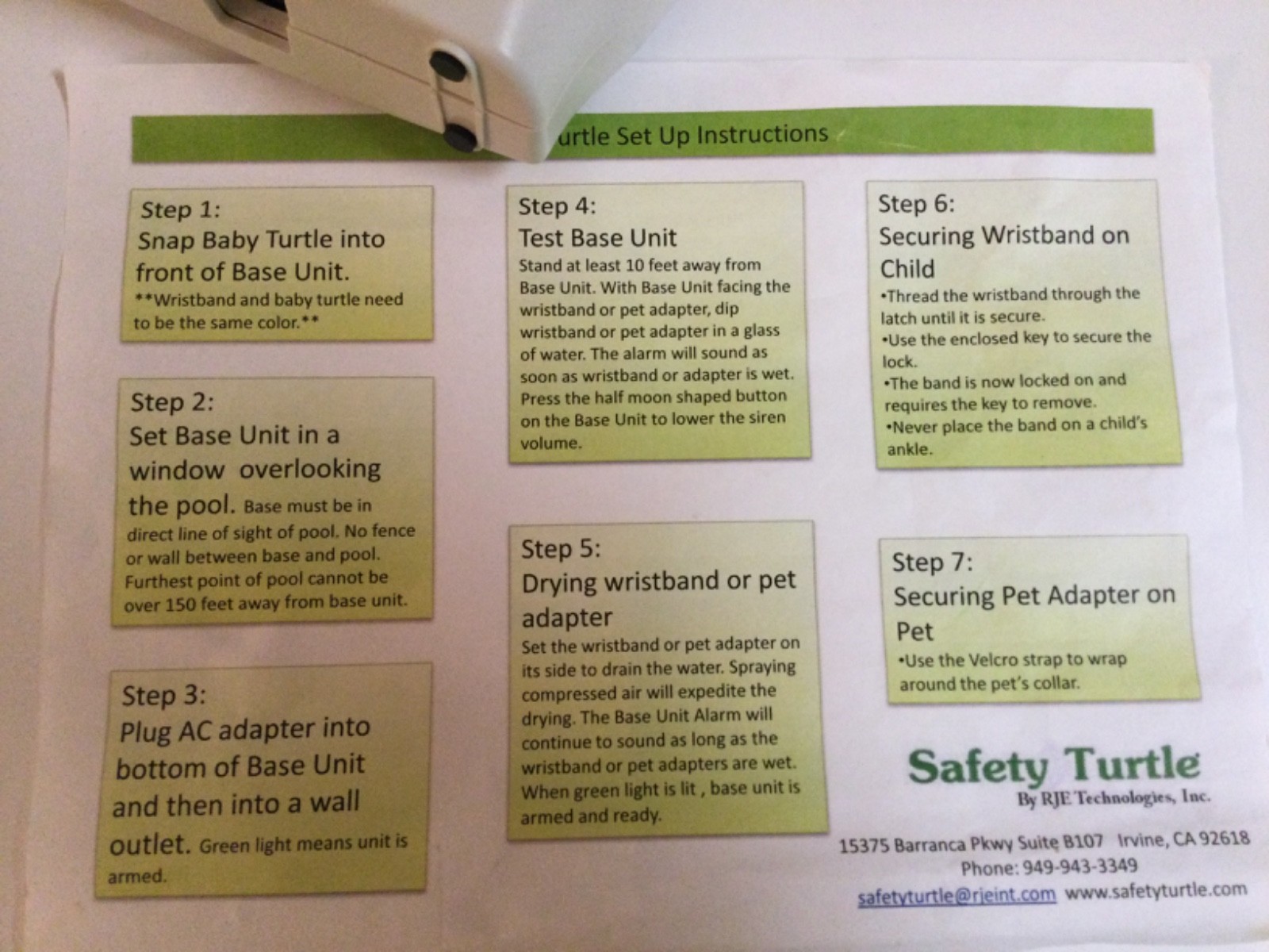 Safety Turtle Base Station Pool Immersion Alarm NO Wristband-All 4 color sensors