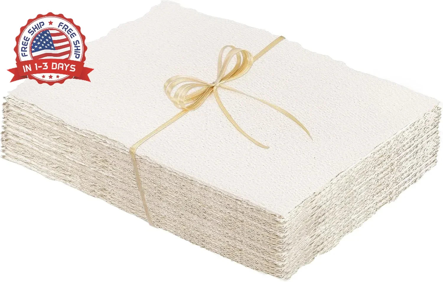 Prudiut 50 Sheets Cotton Watercolor Paper, 5 x 7 inches, 300 GSM, Deckled Edge,