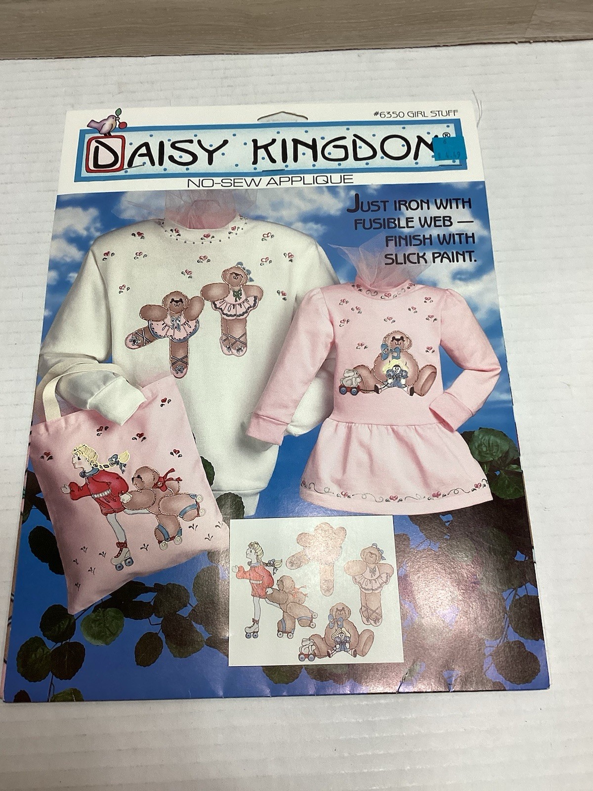 1991 Daisy Kingdom No-Sew Fabric Applique Girl Stuff #6350