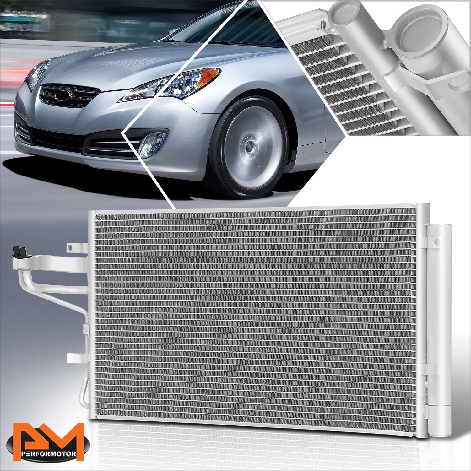 For 10-12 Genesis Coupe 2.0L OE Style Aluminum Core A/C Condenser Replacement