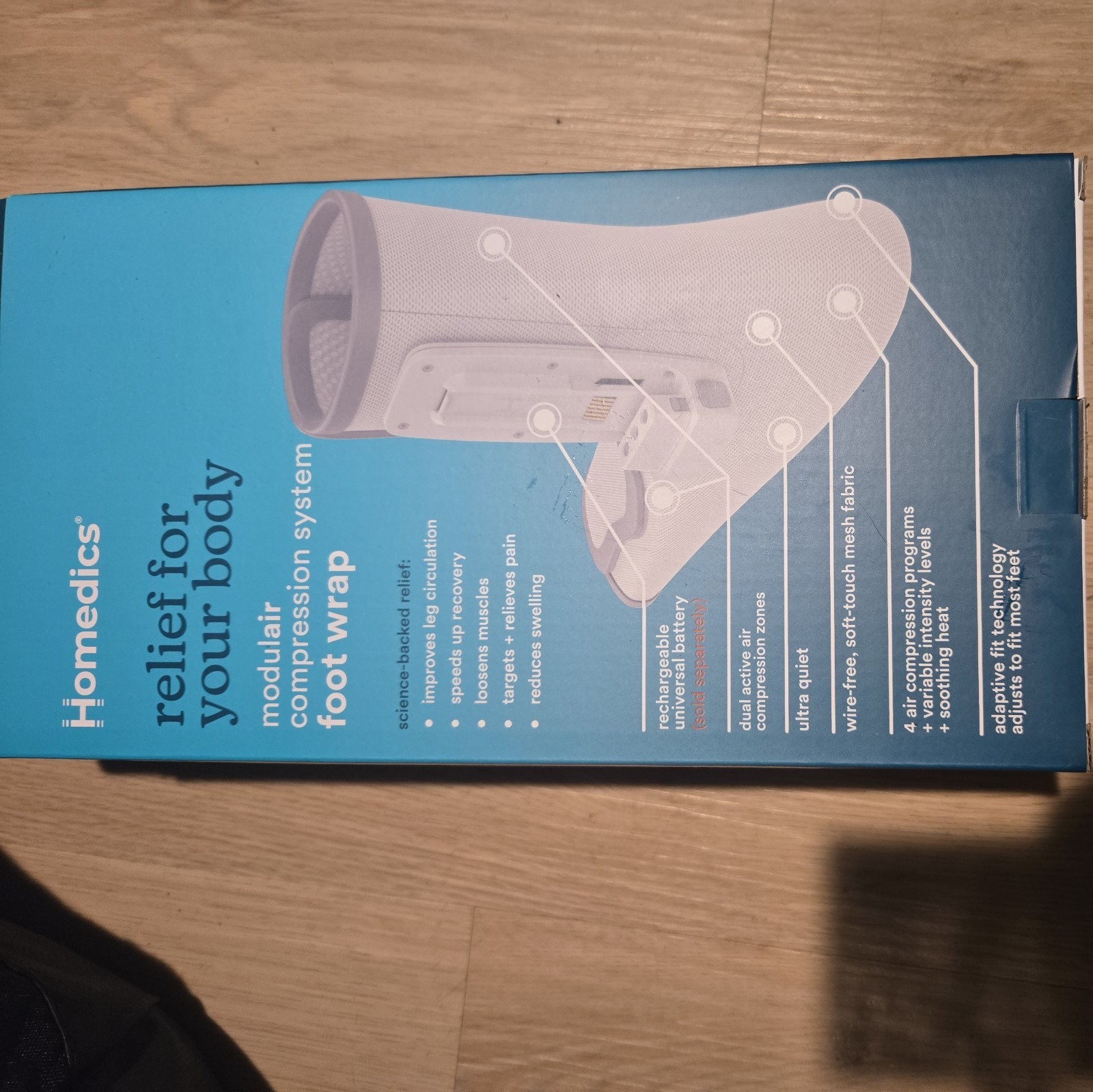 HoMedics Modulair Compression Foot Wrap Massager – Overlapped Compression