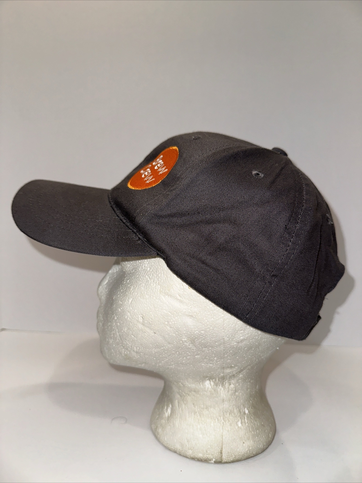 Biggby Brew Crew Orange Logo on Gray Hat Cap Hook Loop Cap America