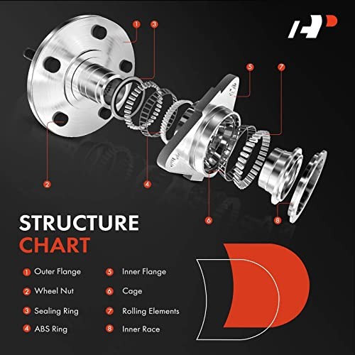 Front Wheel Bearing and Hub Assembly Compatible with Ford Focus 2000-2011,