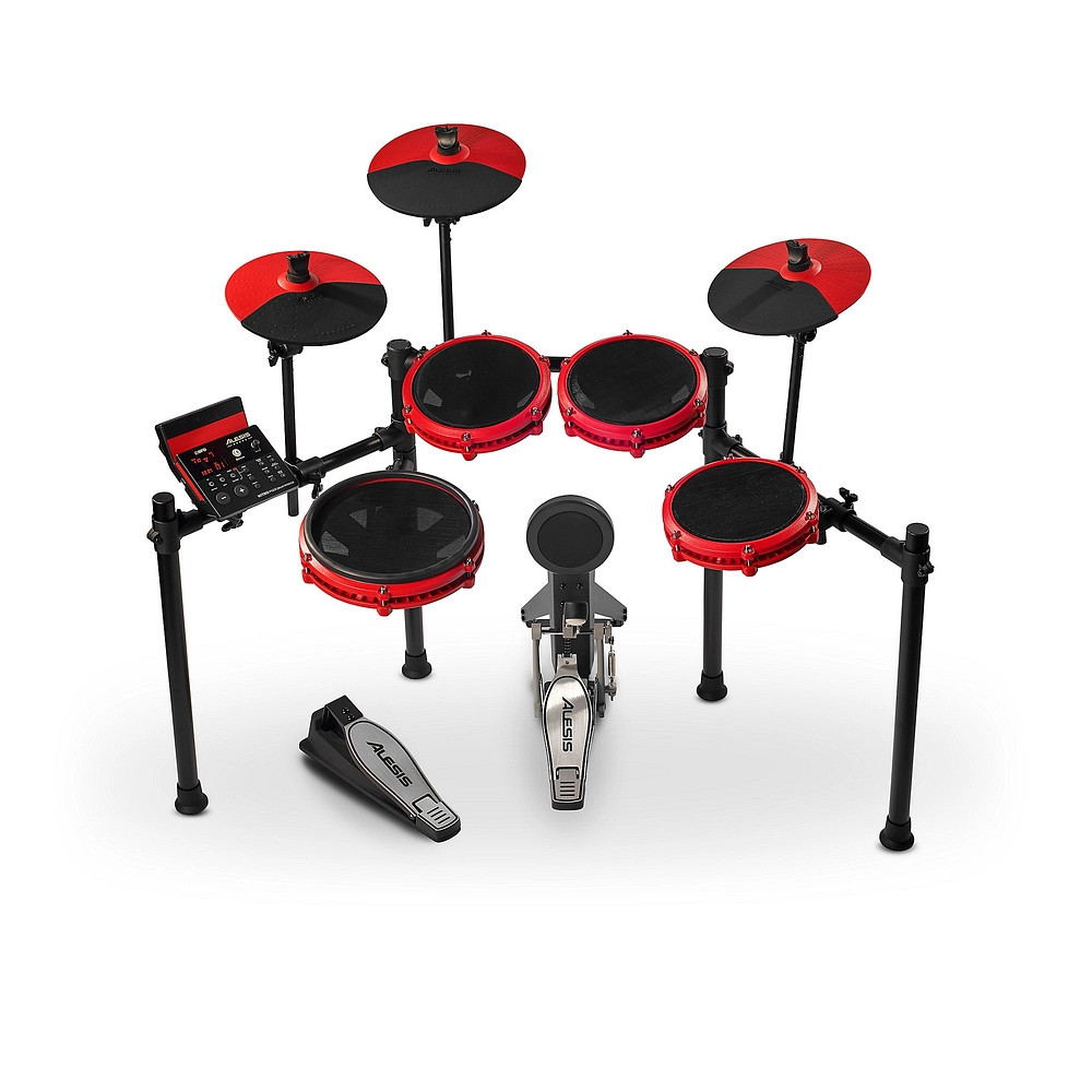 Alesis Nitro Max 8Piece Electronic Drum Set With Bluetooth and BFD Sounds Red