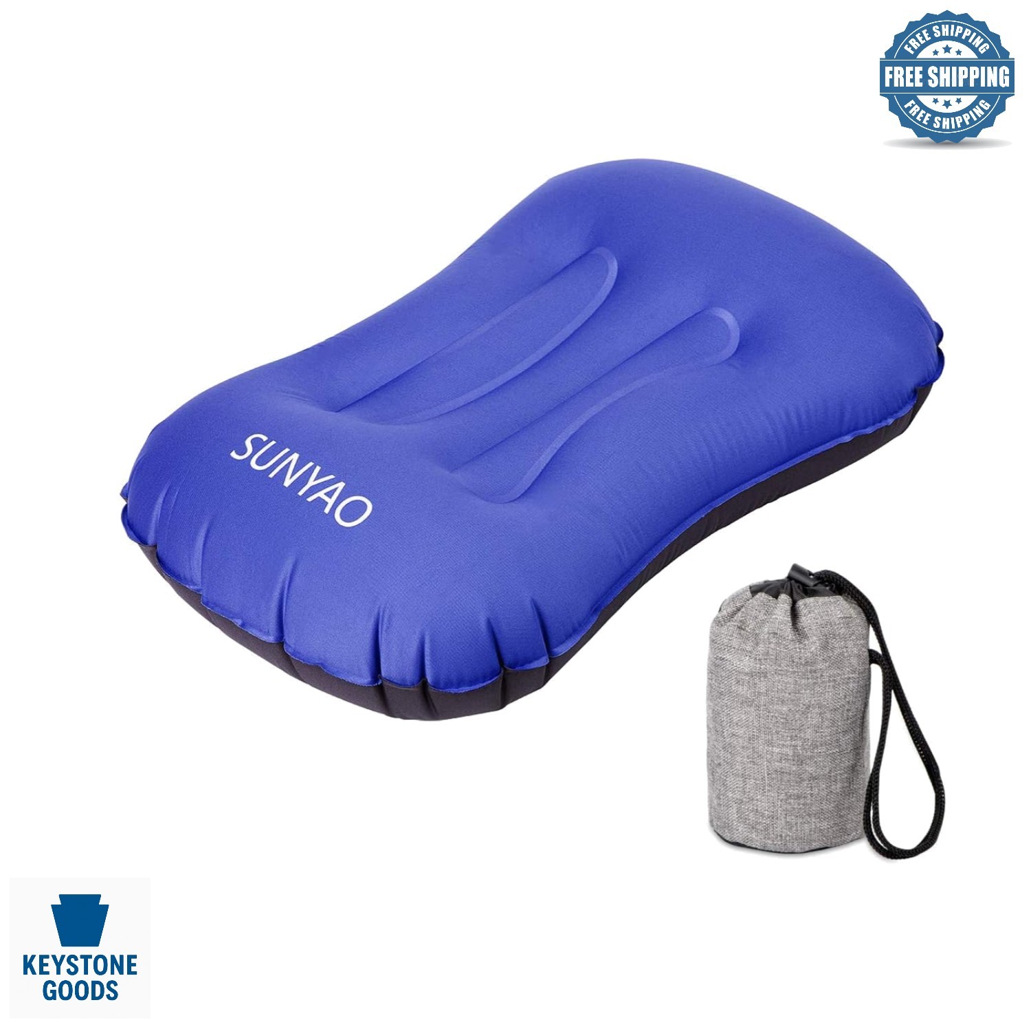 Ultralight Inflatable Camping Pillow - Compact, Water-Resistant, Ergonomic Ne...