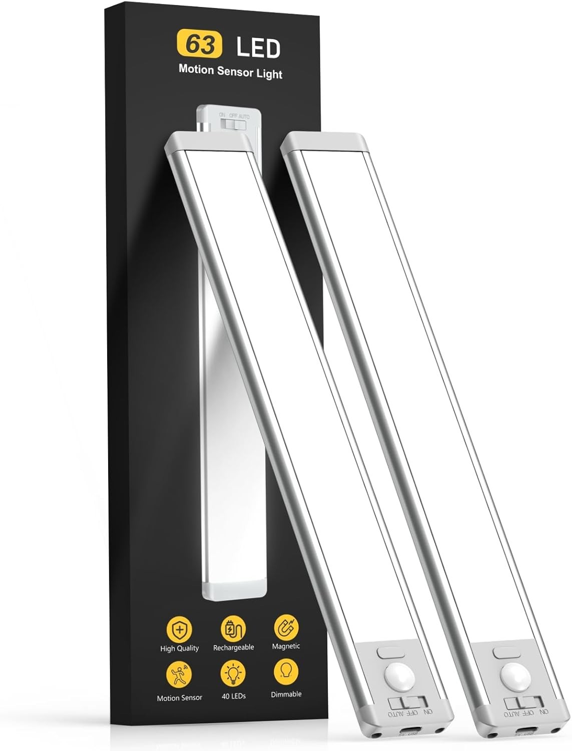 NEWUnder Cabinet Lighting, 14.7 Rechargeable Motion Sensor Light Indoor, 2 Pack
