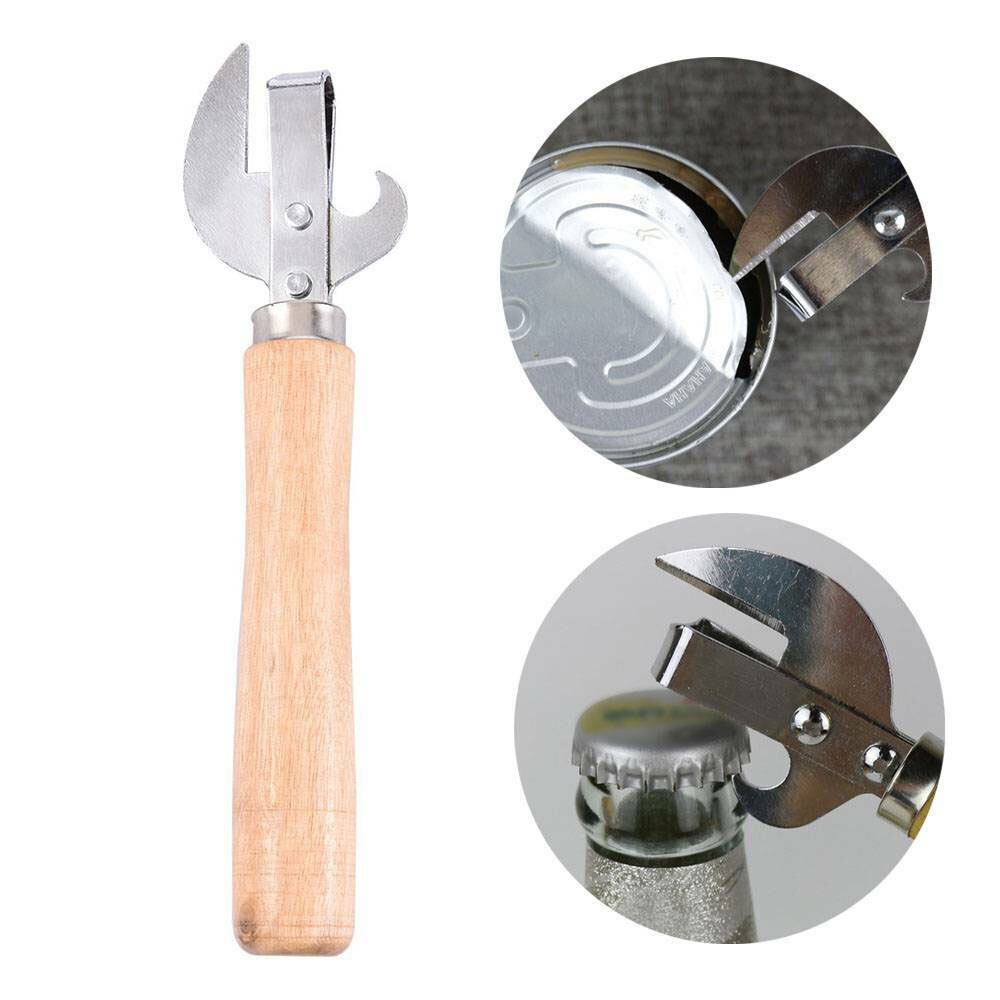 USA Stainless Steel Traditional Old Fashion Stab Can & Tin Opener and Corkscrew